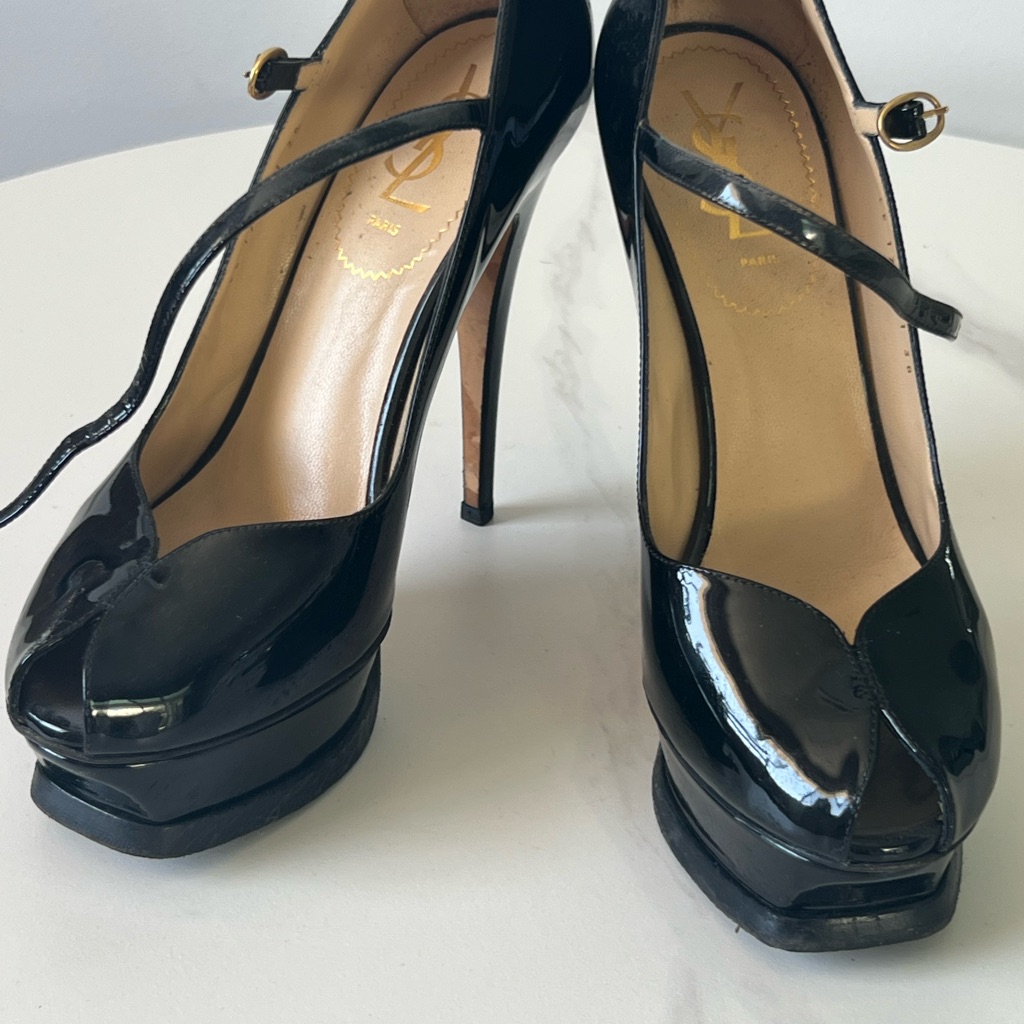 Ysl Black Patent Platforms (Gently Worn)